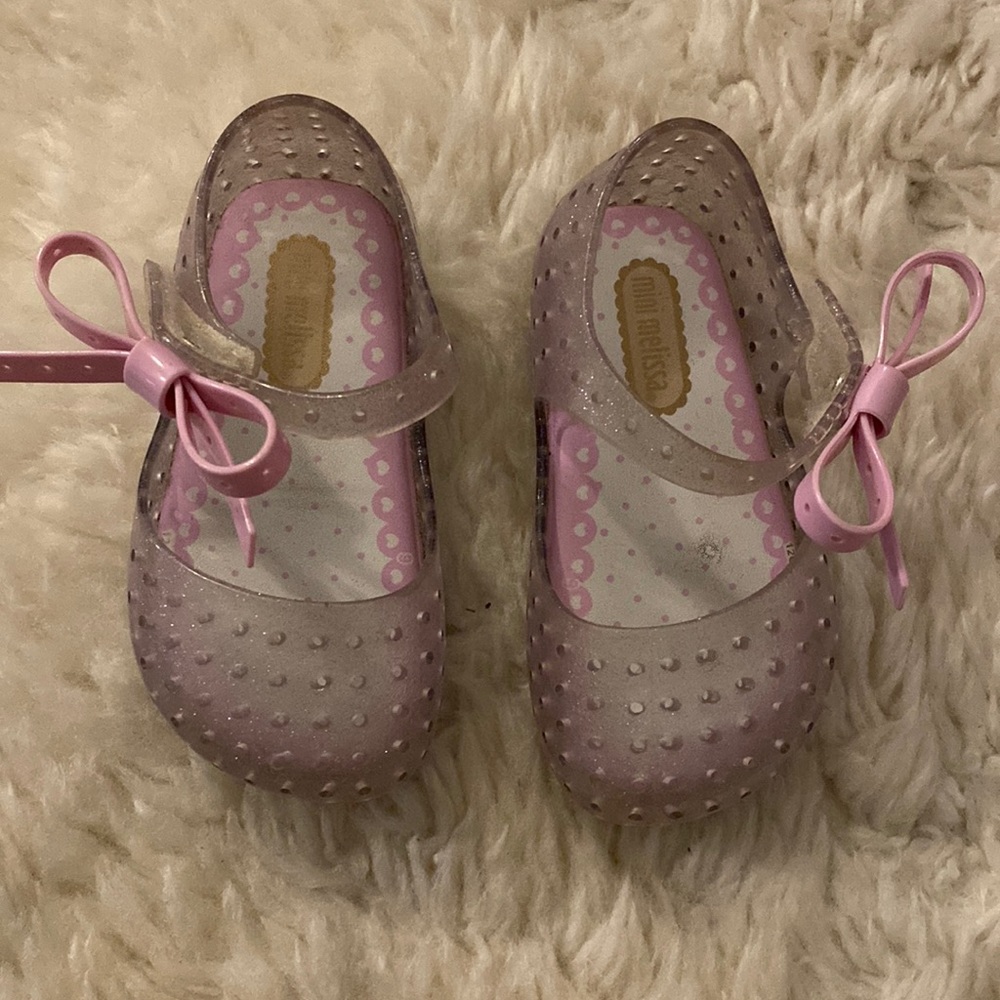 Mini Melissa little girls bow flats size 6